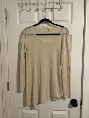 eileen fisher asymmetrical cream top